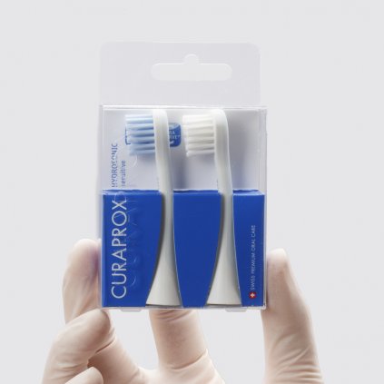 Curaprox Hydrosonic Pro sensitive náhradní hlavice 2 ks - Náhradní hlavice pro hydrosonické kartáčky/Curaprox - DENTO.cz - Více pro vaši dentální hygienu