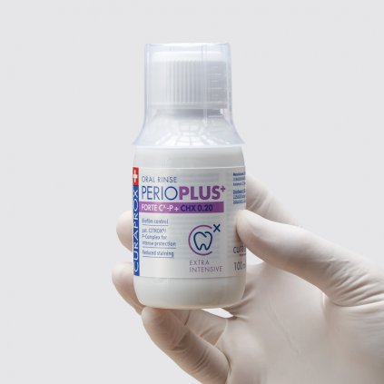 Curaprox Perio Plus+ Forte ústní voda 100 ml - Zubní pasty a gely/ústní vody - DENTO.cz - Více pro vaši dentální hygienu