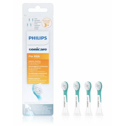 Philips Sonicare for Kids HX6034 náhradní hlavice mini 4 ks - Hlavice/ Náhradní hlavice pro sonické kartáčky Philips Sonicare - DENTO.cz - Více pro vaši dentální hygienu