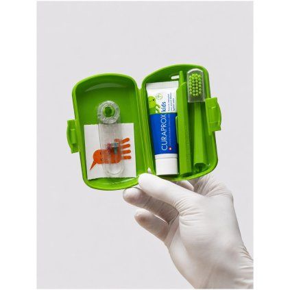 Curaprox Travel set KIDS zelený