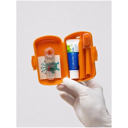 Curaprox Travel set KIDS oranžový