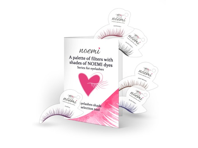 Noemi Lash Dye vzorník barev – barevné šablony na řasy