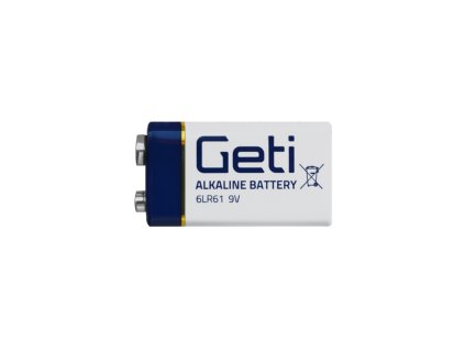 1ks Alkalická baterie 9V (6LR61). GETI (Deramax)