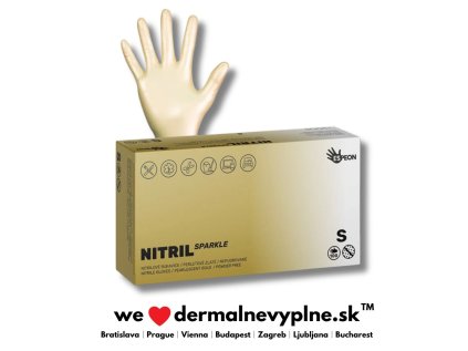 nitrile sparkle gold S sk