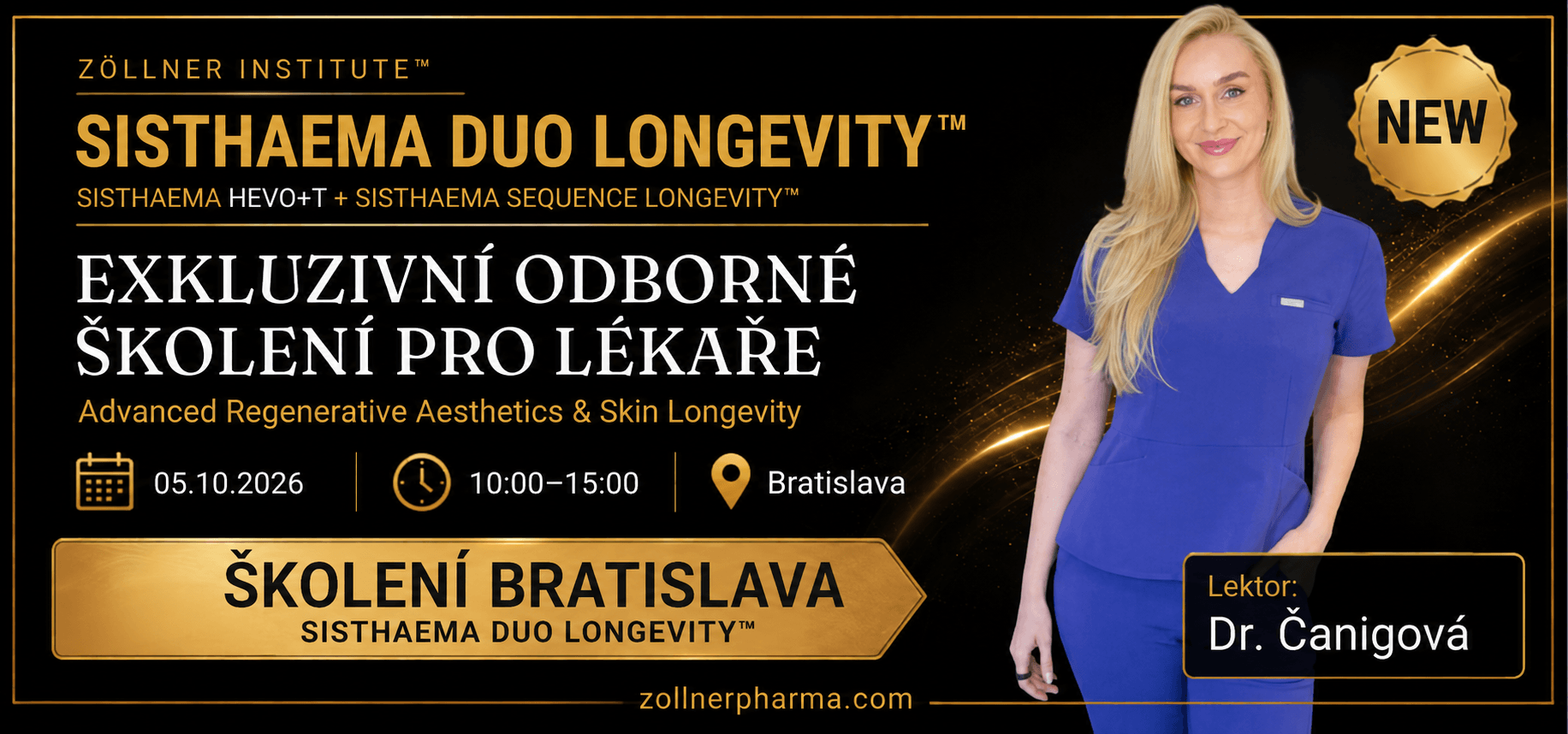 Školení estetické medicíny Sisthaema Duo Longevity v Bratislavě 5. října 2026
