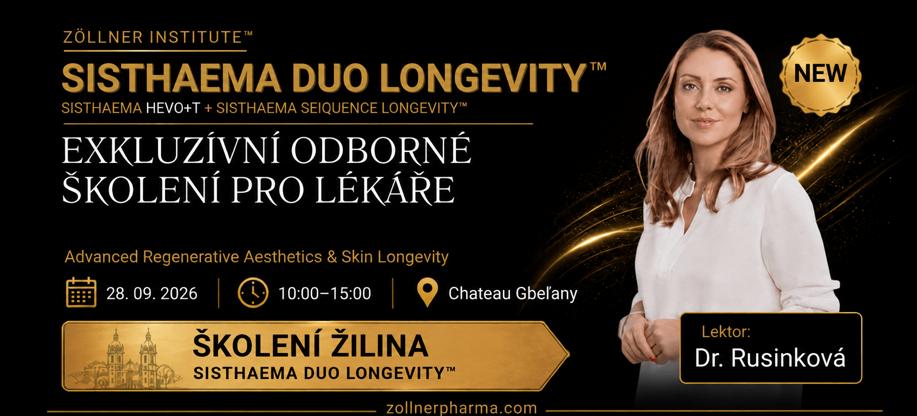 Školení estetické medicíny Sisthaema Duo Longevity v Žilině 28. září 2026