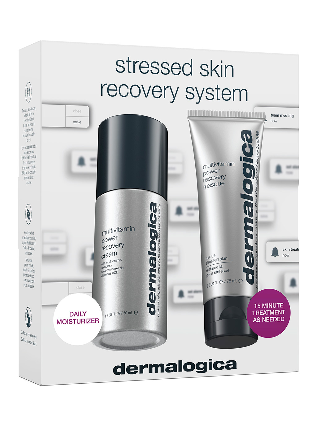 Stressed skin recovery system, set produktů