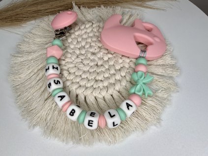 Desami Silikonové Kousátko se jménem Slon Růžovomint