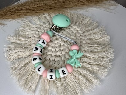 Desami Klip na dudlík se jménem Mašlička Růžovomint