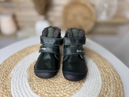 D.D.STEP Zimní boty Tm. Zelené Dino W070-42838A