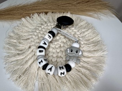 Desami Klip na dudlík se jménem Sloník Šedo černý