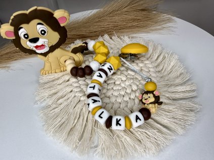 Desami Set kousátko a klip na dudlík Lvíček Hořčicový