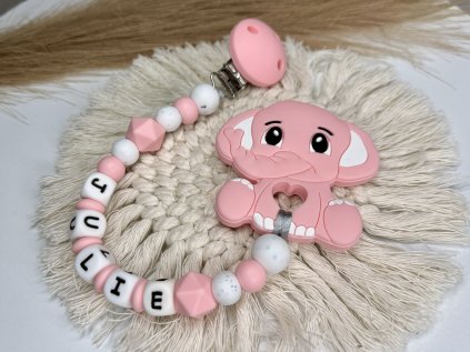 Desami Silikonové Kousátko se jménem Sloník Růžové