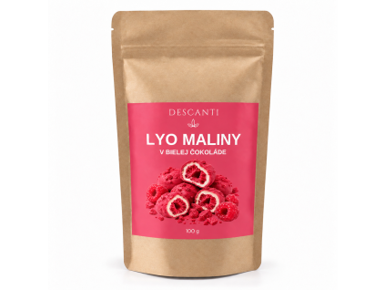 Descanti lyofilizované maliny v bielej čokoláde 100g