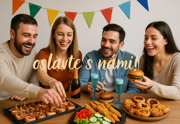 Dési catering Olomouc – pohoštění pro firemní meetingy a coffee break, chlebíčky a croissanty připravené k servírování