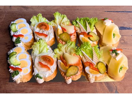 Chlebíčky vegetariánské – sada 10 ks