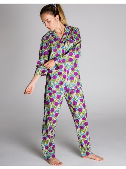 Bavlněné květinové pyžamo Fiala