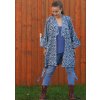 Indigo kimono Bílý strom