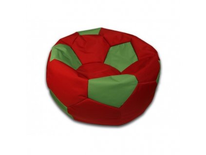 Sedací vak velký fotbalový míč červeno/zelený Pepe, 90cm