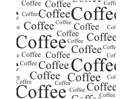 Prostírání plastové s černými nápisy Coffee, 44x28,5cm -Dakls