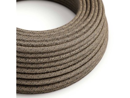 Lněný textilní elektrický kabel, RN04 přírodní hnědé barvy (Počet žil 2x0.75)
