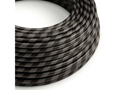 Textilní elektrický HD kabel se širokými pruhy Vertigo ERM54 - černá a grafit (Počet žil 2x0.75)