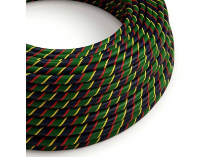 Kulatý elektrický HD kabel s pruhy Vertigo ERM62 Mr Smith - žlutá, červená, zelená, modrá (Počet žil 2x0.75)