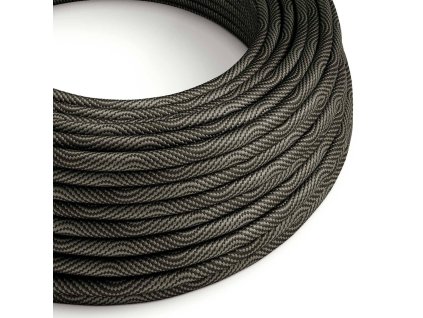 Textilní elektrický HD kabel se vzorem Optical Vertigo ERM67 - černá a šedá (Počet žil 2x0.75)