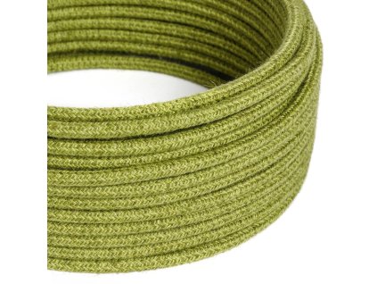 Kulatý textilní elektrický kabel opletený jutou RN23 zelený (Počet žil 2x0.75)