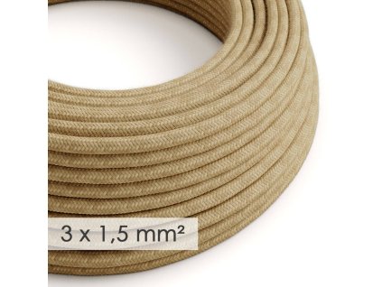 textilni elektricky kabel se sirsim prumerem 3x15 potazeny jutou rn06