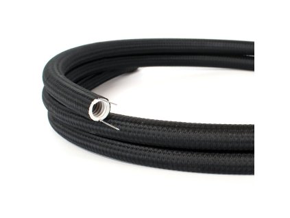 creative tube ohebna trubice potazena cernou hedvabnou tkaninou rm04 prumer 20 mm