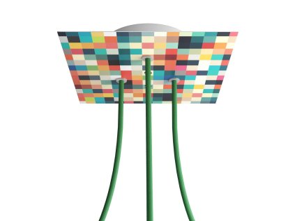 Čtvercový stropní baldachýn Rose-One System  - 3 otvory a 4 boční otvory - PROMO (Vzor Palette)