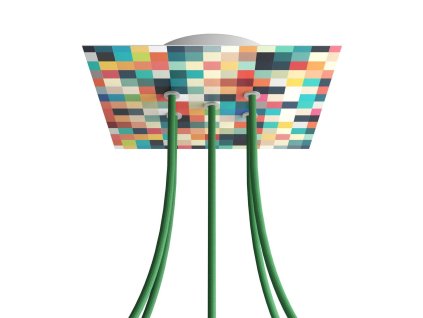 Čtvercový stropní baldachýn Rose-One System  - 5 otvorů a 4 boční otvory - PROMO (Vzor Palette)