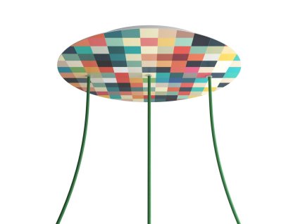 Kruhový stropní baldachýn Rose-One System - 3 otvory vedle sebe a 4 boční otvory - PROMO (Vzor Palette)