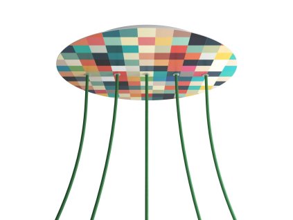 Kruhový stropní baldachýn Rose-One System - 5 otvorů vedle sebe a 4 boční otvory - PROMO (Vzor Palette)