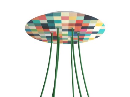 Kruhový stropní baldachýn Rose-One System - 6 otvorů a 4 boční otvory - PROMO (Vzor Palette)