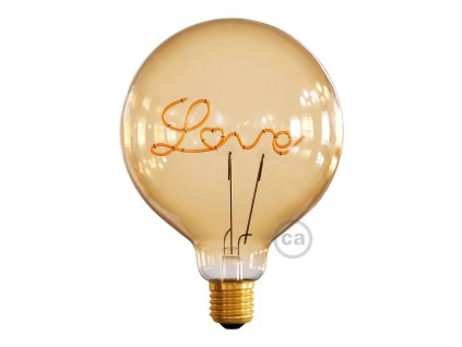 zlata led zarovka pro stojici lampy globus g125 s jednim vlaknem love 5w e27 dekorativni vintage 2000k