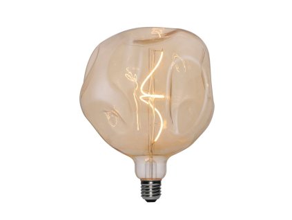 zlata led zarovka deformovana globus g180 spiralove vlakno 5w e27 stmivatelna 1800k