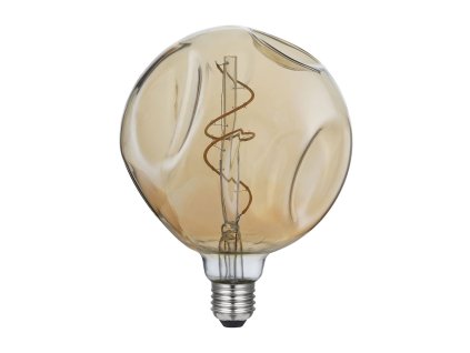 zlata led zarovka deformovana globus g145 spiralove vlakno 5w e27 stmivatelna 1800k