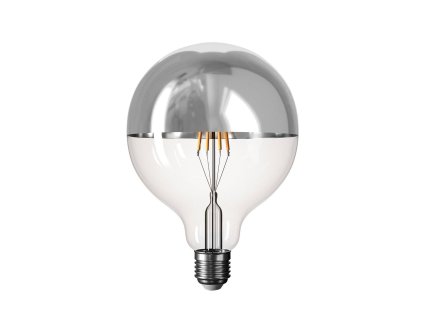 led zarovka se stribrnou polokouli b05 rada 5v kratke vlakno globus g125 13w e27 stmivatelna 2500k