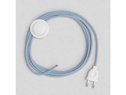 Kabeláž pro lampu s bavlněným kabelem barvy Steward Blue o délce 3 m (Povrchová úprava Bílá)