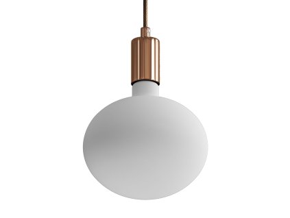 Závěsná lampa s textilním kabelem a kontrastními kovovými detaily  (Povrchová úprava Měď, Světelný zdroj S žárovkou, SMART HOME NE)