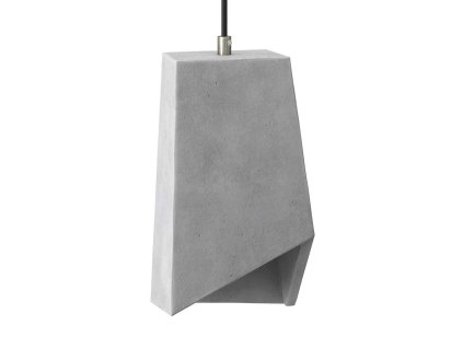 Závěsná lampa s textilním kabelem, betonovým stínidlem Prisma a kovovými detaily  (Povrchová úprava Světlý beton, Světelný zdroj S žárovkou)