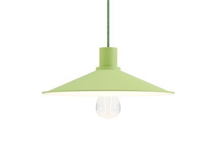 Závěsná lampa s textilním kabelem a pastelovým stínidlem Swing.  (Povrchová úprava Světle zelená, Světelný zdroj Bez žárovky, SMART HOME NE)