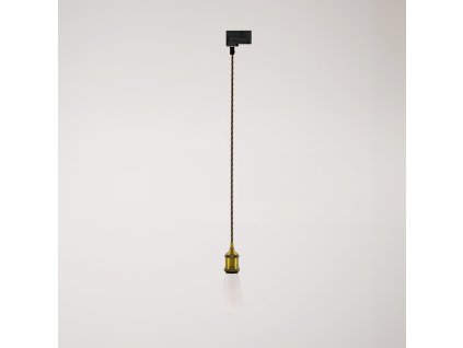 Vintage závěsná lampa s opleteným kabelem (Povrchová úprava Matný bronz, Světelný zdroj Bez žárovky, Adaptér Powergear)