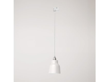 Závěsná lampa se stínidlem Vaso a kolejnicový adaptér (Povrchová úprava Lesklá bílá, Světelný zdroj Bez žárovky, Adaptér Powergear)