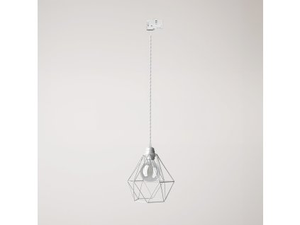 Závěsné svítidlo Diamond cage pro koleje (Povrchová úprava Bílá, Světelný zdroj Bez žárovky, Adaptér Powergear)