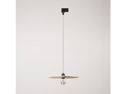 Závěsná lampa s oboustranným dřevěným stínidlem UFO (Vzor Fernando Cobelo, Světelný zdroj Bez žárovky, Adaptér Powergear)