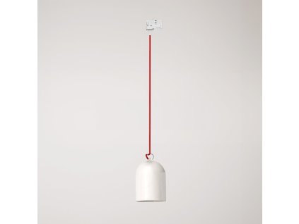 Lustr s keramickým stínidlem ve tvaru mini zvonu Campana (Povrchová úprava Lesklá bílá, Světelný zdroj Bez žárovky, Adaptér Powergear)