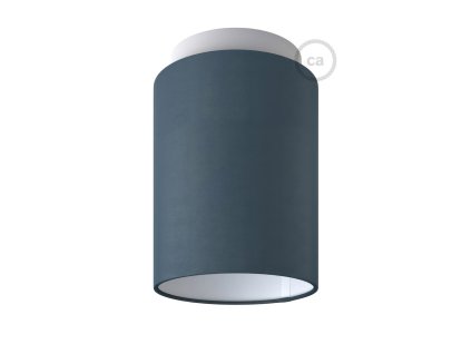 Fermaluce Pastel s válcovým stínidlem, Ø 15cm v18cm, kovové nástěnné nebo stropní svítidlo (Povrchová úprava Bílá - Petrolejové plátno, Světelný zdroj Bez žárovky, SMART HOME NE)